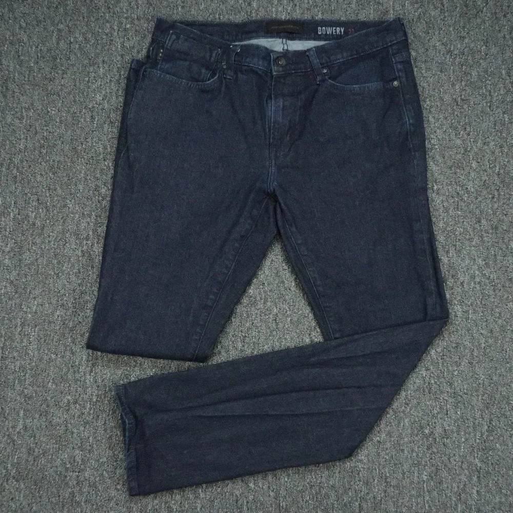 John Varvatos Jeans Mens 33x32 Blue Bowery Straight 5 Pocket Denim Dark Wash